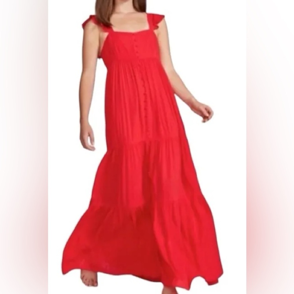 BB Dakota by Steve Madden Red Ready Or Yacht Maxi Dress Sleeveless Size M